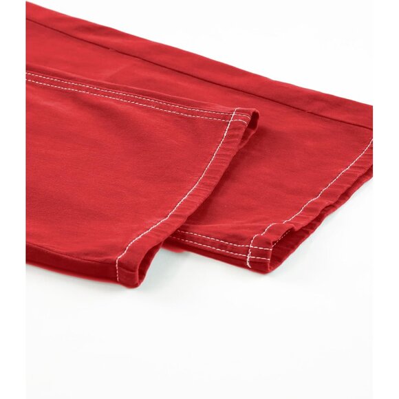 Women's Cargo Jeans Cotton Wide Leg Loose Fit Mid Rise Denim Pants - Picture 7 of 9